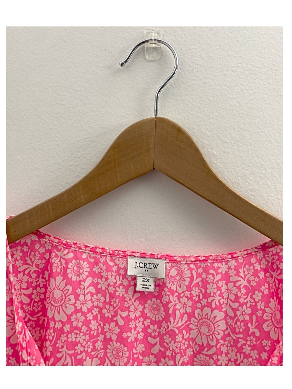 J.Crew Border-Printed Cover-Up Tunic Dress in Bright Pink Size 2X Beach Vacation - Picture 3 of 6